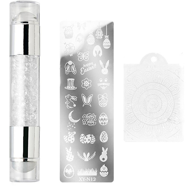 2 stk. Neglekunst Dobbelt Hoved Silikon Stempel Akryl-pnsk-11-04make Up