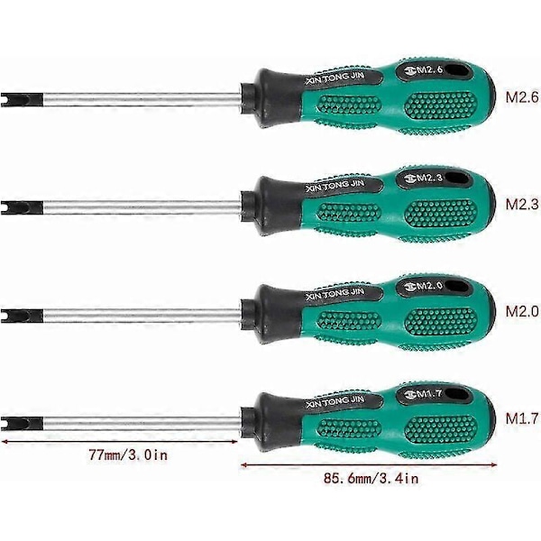 4-pack skruvmejslar för 2024 - U-formad magnetisk spårskruvmejsel, Cr-V multifunktionsverktygssats, precisionsverktygssats
