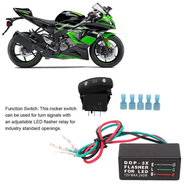 Blinklys Rocker Switch LED Rocker Switch Blinker Udskiftning til ATV UTV RV Motorcykel Båd 12V