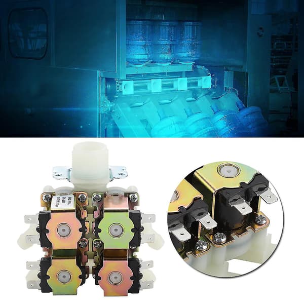 DC 12V DN20 G3/4\" 1 In 4 Ut Plast Elektromagnetisk Ventil Normalt Stängd Vattenavloppsventil