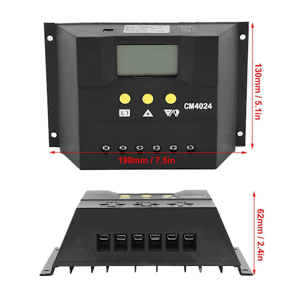 12V 24V 40A Aurinkoenergian Lataus- ja Purkausohjain LCD-näytöllä PWM-säädin Koti- ja Teolliseen Käyttöön