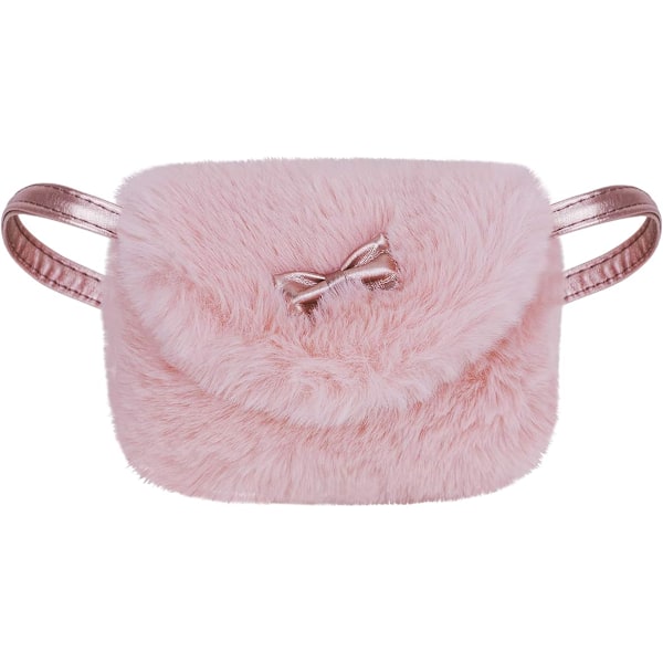 Børn Piger Småbørn Sød Pelsagtig Mini Skuldertaske Crossbody Taske Telefon Etui Stativ Lille Pung Clutch Crossbody Taske Håndtaske