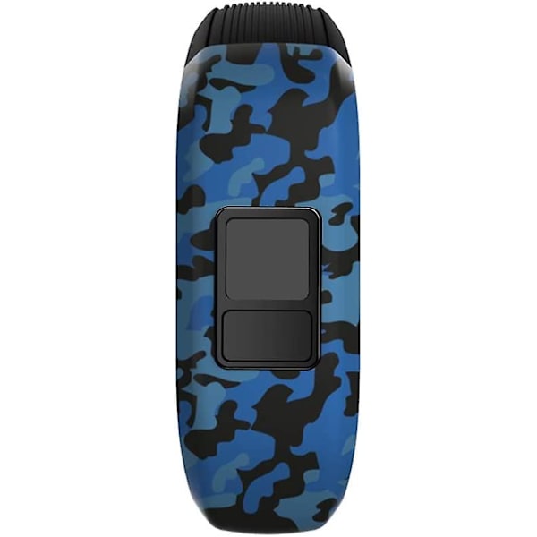 Ersättningsarmband i silikon för Garmin Vivofit Jr/jr 2/3, Stretchiga Armband för Barn Pojkar Flickor Små Stora (ingen Tracker) - Stor, Blå Camo