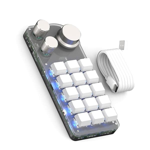 Macropad RGB Programmerbart Makrotangentbord 15 Tangenter Spelmekaniskt Minitangentbord