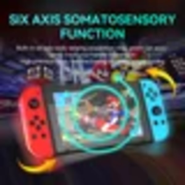Kontroller for Switch Fargerik RGB Lys Spillkontroller (L/R) Trådløs joycon for Nintendo Switch Oled Dobbel Vibrasjon/Bevegelse
