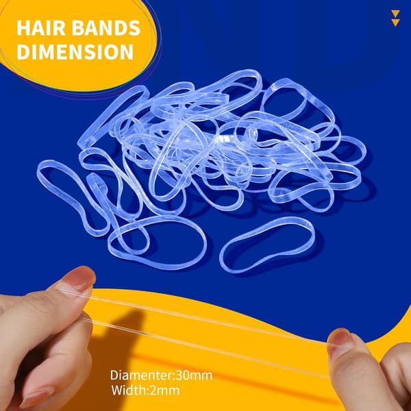 Gennemsigtige elastiske hårbånd, 2000 mini hårbånd, hårbånd, bløde hårbånd, 2 mm brede, 30 mm lange