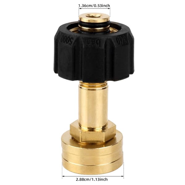 Haveslangetilslutning, indvendigt gevind, 3/4\" højtryksrenser tilbehør, M22-14 adapter, forlænget kobberforbindelse.