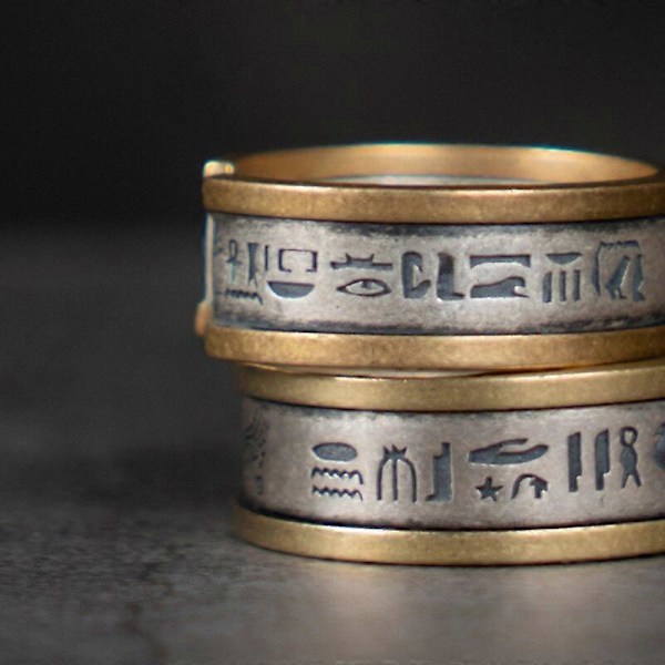 Vintage Muinaisen Egyptin Horus-silmän Avattava Säädettävä Sormus Miesten Muodikkaat Amuletit Korut Lahja