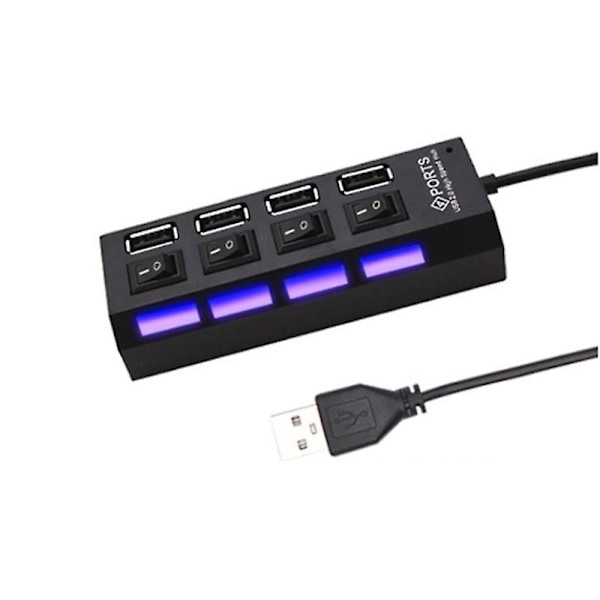 USB-hub 7 portar, höghastighet 2.0, USB-multisplitter, skrivbords- och bärbar datoradapter