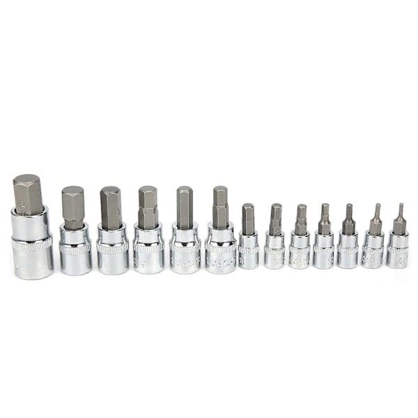 Firkantpipe Hex Bit Socket Sett 1/4in 3/8in 1/2in Bilvedlikehold Reparasjon med Verktøykasse