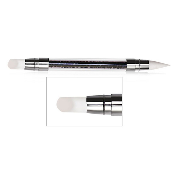 2 stk. Neglekunst Dobbeltsidet Silikonpen - Sort Silikonprægnings Penmakeup