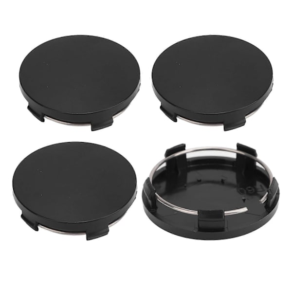 4 st 60 mm Bilhjulscentrumskåpa med järnring Snygg Hjul Däck Centrumfälg Navkåpa Universal för Fordon Svart