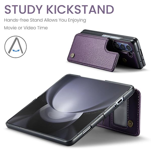 Z Fold 5 Fodral, Plånboksläder Stativ Stötsäkert Fodral Kompatibelt med Samsung Galaxy Z Fold 5 Med Kortfack & RFID-Blockering