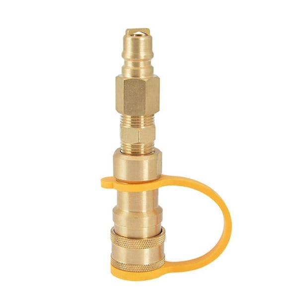 2 stk 3/8 tommers Naturgass Hurtigkobling Messing Propan Adapter Tilkobling For LP Gass Propan Slange Hurtig