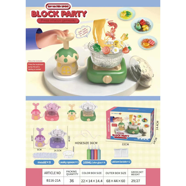 Magisk Vand Elf Børns Håndlavet DIY Køkken Legetøj Fødselsdagsgave Svampevand Baby Hot Pot Maskine