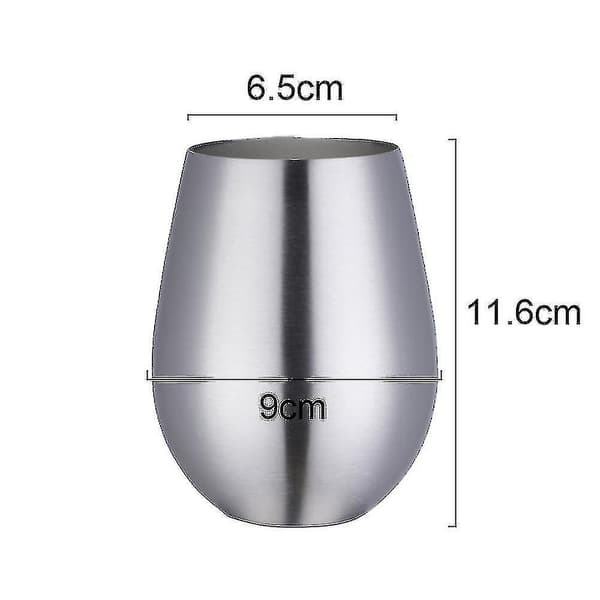 2 stk. Vintumbler i rustfrit stål, uden stilk, til rejser