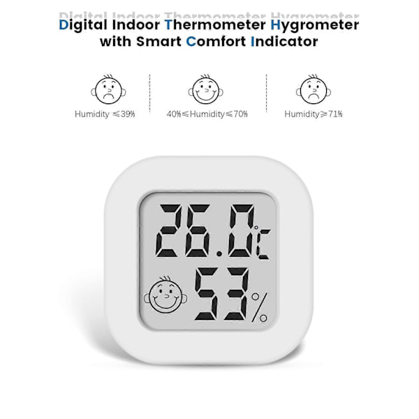 Digital Hygrometer Inomhus Termometer Rumstermometer och Luftfuktighetsmätare med Temperaturfuktighetsövervakning