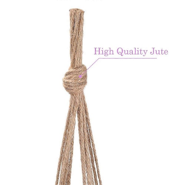 Växthängare, 6 stycken Hängande Planter Blomkruka Växtställ Korg Jute Rephållare för inomhus utomhus 90cm