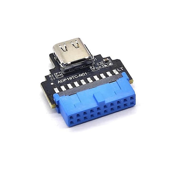 USB3.2 Gen1 Intern (19-stifts) Header till Typ-C för PC-skrivbordsmoderkort