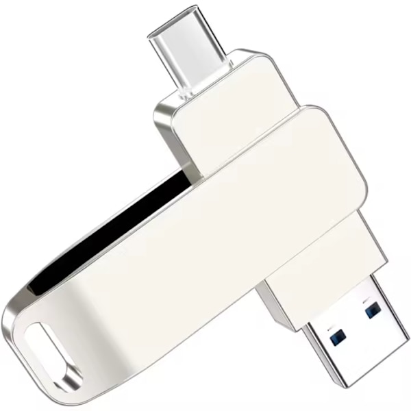 USB C Flash Drive: OTG USB 3.0 + USB C Flash Drive 2 i 1, Hög Hastighet Minne Sticka Typ C Metall 2TB