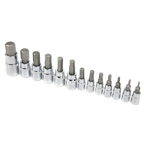 Firkantpipe Hex Bit Socket Sett 1/4in 3/8in 1/2in Bilvedlikehold Reparasjon med Verktøykasse