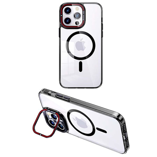 Transparent MagSafe-fodral Kompatibelt med iPhone 15 Pro Max, Mjuk TPU Anti-fall Stötskyddande Skal med Inbyggd Kameraringstativ