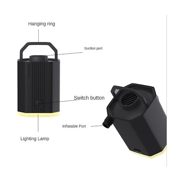 Inbyggd kraft USB snabb uppblåsbar pump luftmadrass badring uppblåsbar soffa trådlös elektrisk