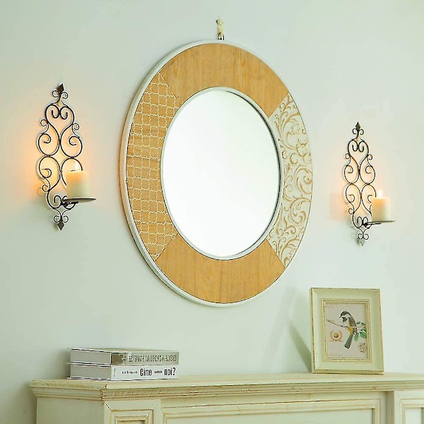 Set med 2 Tealight-hållare Väggmonterade Metall Ljusstakar, Ljusstake för Vägg Sovrum Badrum Vardagsrum Dekoration, Svart
