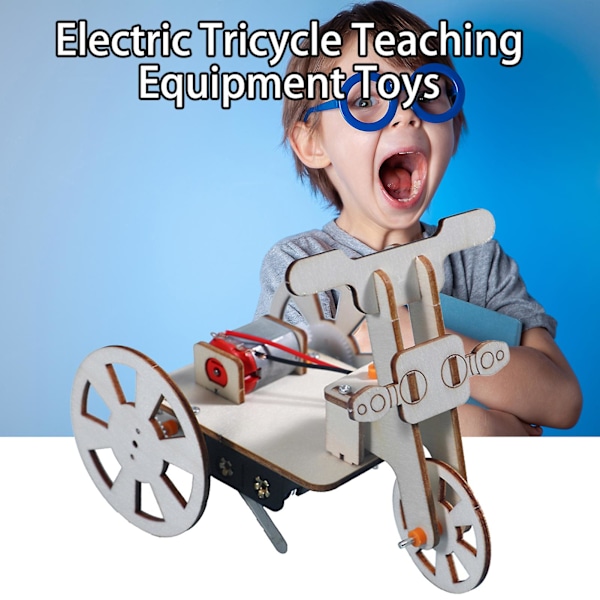 Læringslegetøj til demonstration Logisk tænkning Intellektuel udvikling DIY Træ Elektrisk Trehjulede Fysiske Legetøj
