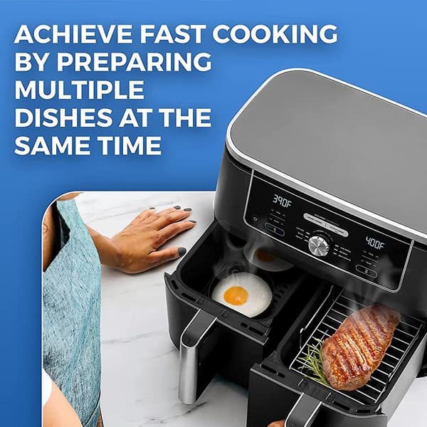 Airfryer Stativ Rustfrit Stål Multifunktionelt Multilags Stativ Tørrestativ