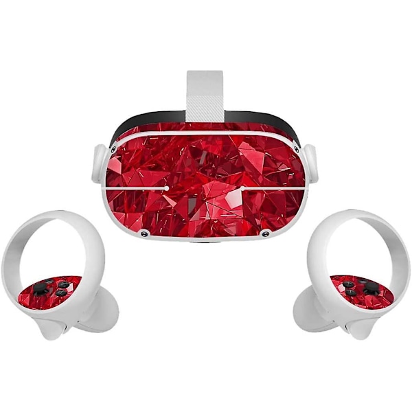 Klistremerker for Oculus Quest 2, Oculus Quest 2 VR-headset & kontroller, Oculus Quest 2 klistremerker, søte klistremerker for beskyttelse av tilbehør (rød)