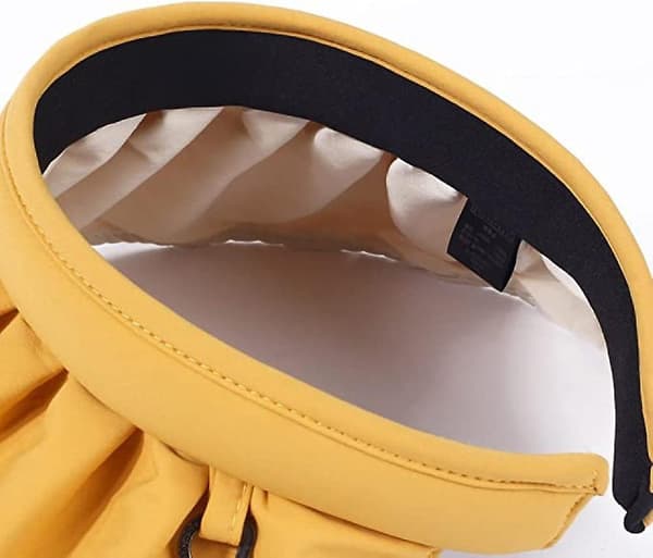 Solhat til kvinder UPF50+ Bredskygget Sommer Foldbar Strand Visor Cap (Gul)