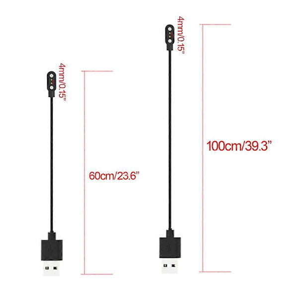 Hurtig Opladningskabel til Smartwatches USB Magnetisk Urlader til Haylou RS4