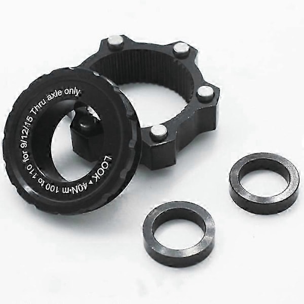 Center Lock -navan Boost-adapteri, Center Lock -yhteensopiva 6-reikäinen, 15X100 - 15X110 [HK] Musta