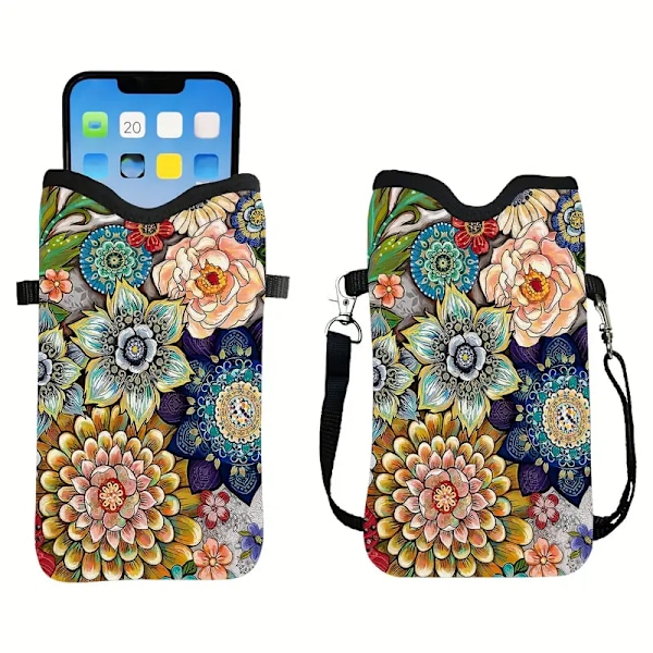 Støtsikker telefonveske med justerbar snor - Passer til flere modeller, avslappet stil, maskinvaskbar polyester