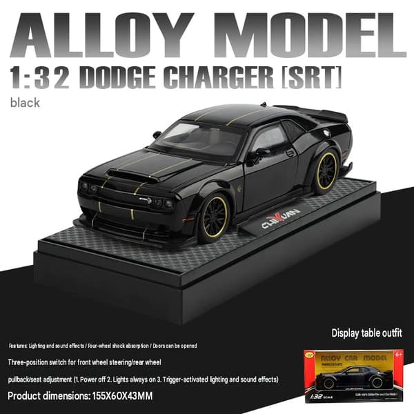 1:32 Dodge Hellcat Alloy Bilmodell med Lampor, Barnpresent Bil Leksak