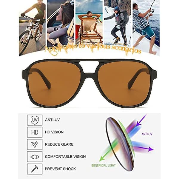 Retro Aviator -aurinkolasit UV-suojalla naisille ja miehille
