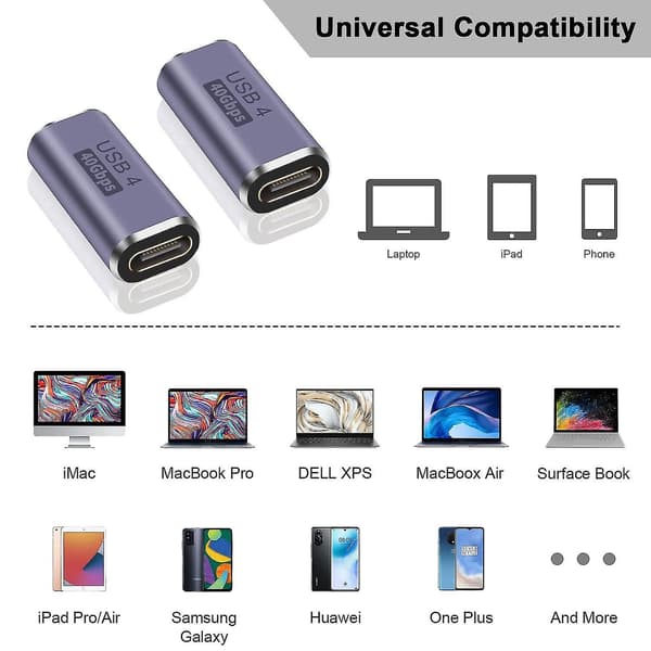 USB Typ C 3.2 100W Hon-Hon Förlängare 40 Gbps 8K Adapter USB4-kontakt