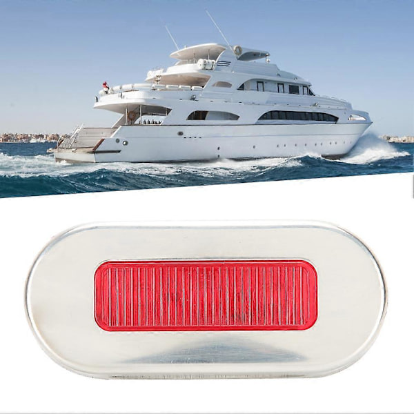 12V Marine LED Signal Light i Rustfrit Stål Vandafvisende Navigationsindikator til Båd Yacht Rød