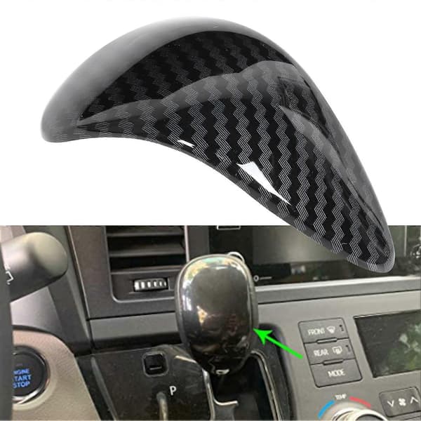 Växelspaksknopp Trim Gear Head Cover Kolfiber Stil Passar för Sienna 2015-2020