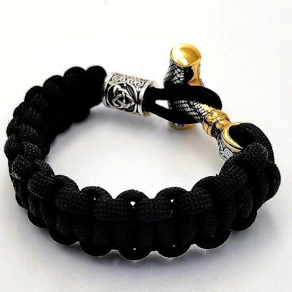 Herrar Viking Mjolnir Armband Rostfritt stål Thor hammare Armband Nordisk mytologi Runor Amulet Smycken