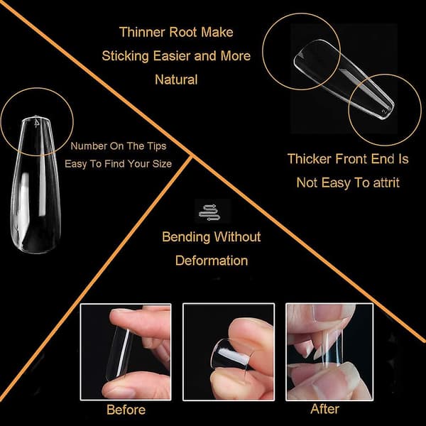 Nagelkonst Transparent Färg Utan Märken (Korta Vattendroppsnaglar) Makeup