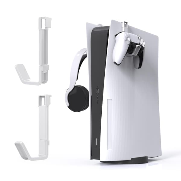 2 stk. Universal Controller Headset Holder Kompatibel med PS5/PS5 Slim Konsol, Hovedtelefonvægmontering Holder Hængende Krog