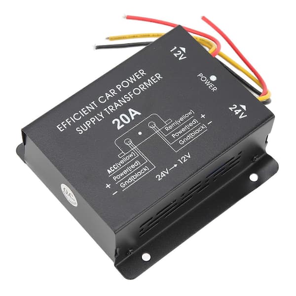 Bilstromsadapter 20A 24V till 12V DC Elektrisk Strömtransformator för Walkie Talkie Bilskärm Lastbil Buss