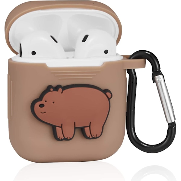 Etui Kompatibel med Airpods 2/1, Sød Dyre Cartoon Mode Karakter Air Pods Opladningsdækning Tilbehør Stødsikker Sæt, Cool Sjov Sjove Silikon Pro