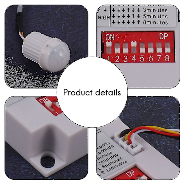 12v 24v PIR Bevægelsessensor Switch IR Infrarød Menneskelig Induktion Tidsforsinkelse Relæ Switch Gang LED L