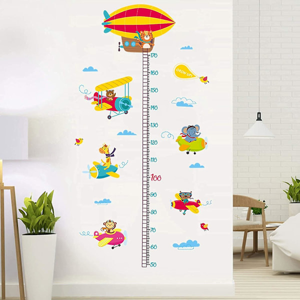 Baby Højde Vækst Chart Vægsticker, DIY Tegneserie Dyr Fly Børn Måler Lineal Tapet Dekaler, Aftagelig Kunst Mural Til Børn Børneværelse