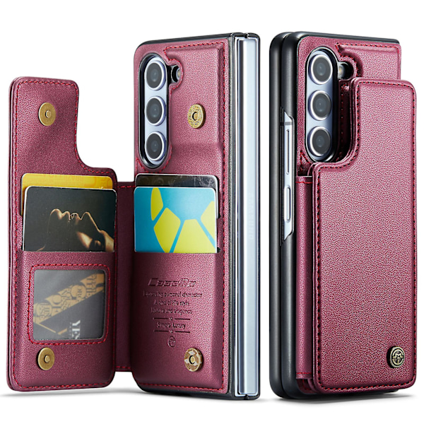 Z Fold 5 Fodral, Plånboksläder Stativ Stötsäkert Fodral Kompatibelt med Samsung Galaxy Z Fold 5 Med Kortfack & RFID-Blockering
