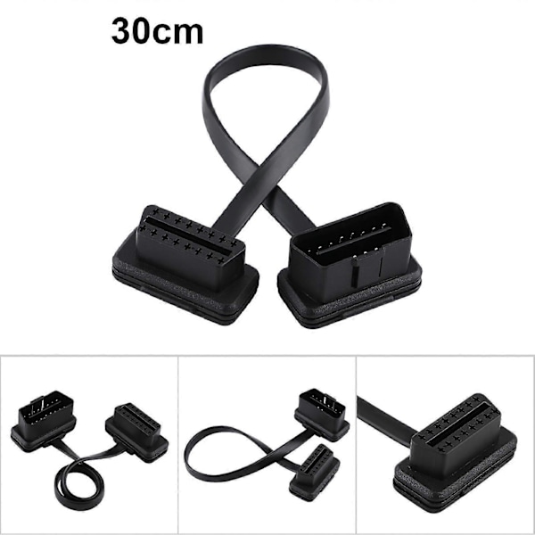 Auton OBD2-jatkokaapeli 16-nastainen uros-naaraskytkin 30 cm / 12 tuuman pituus