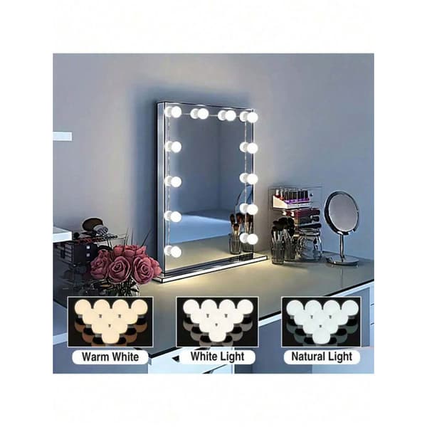 Hollywood LED makeup spejllys, dæmpbart LED-lys (kun pære) 12 lights